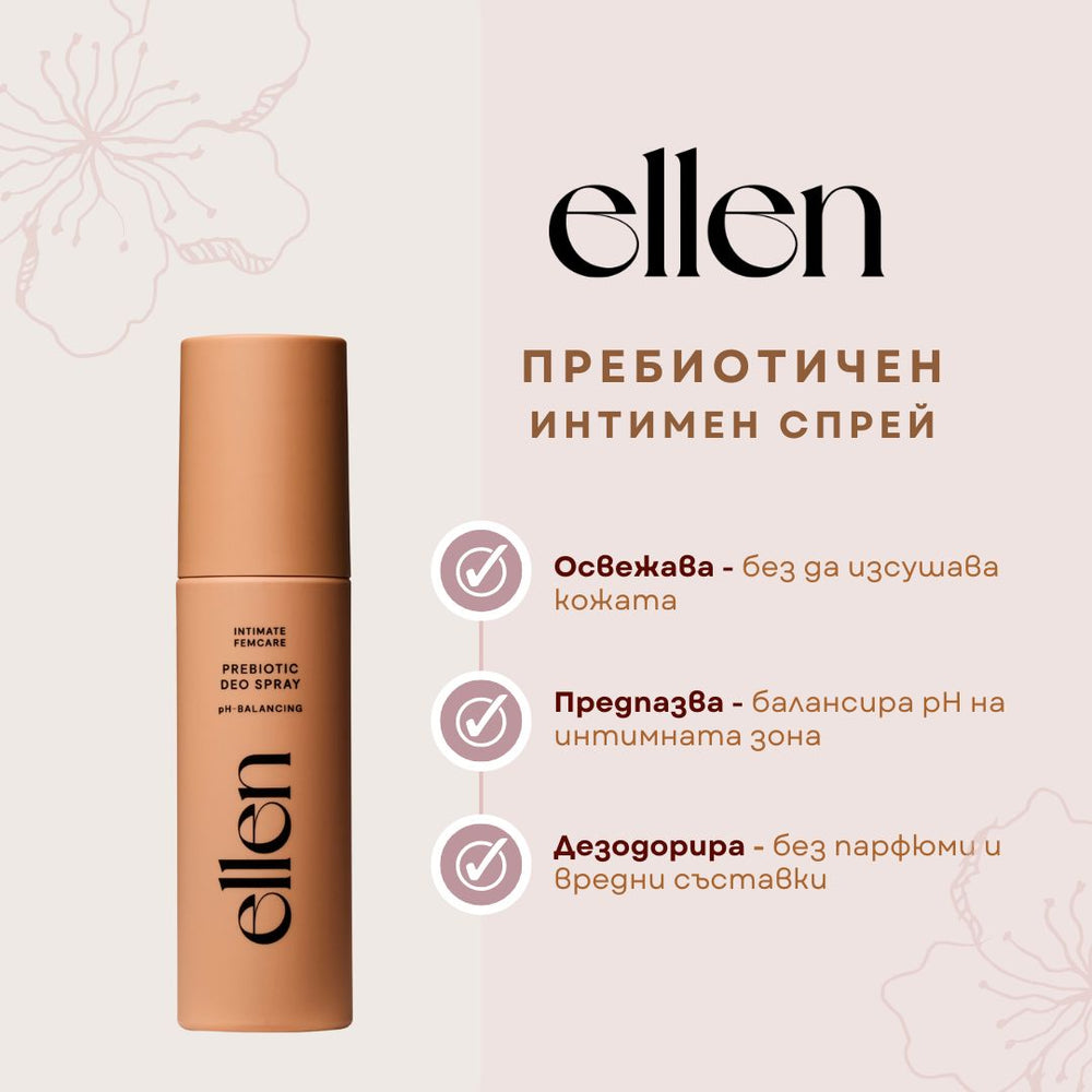 Освежаващ интимен спрей с пребиотици - ELLEN (100ml)